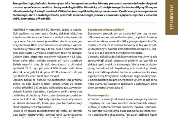 Trend tepelných elektráren na biomasu bude narůstat